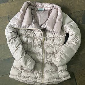 Athleta pink down jacket gold zipper size small